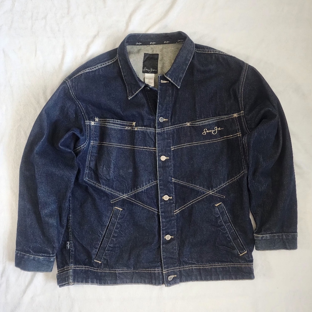 Sean John Vintage  Hip Hop Jean Jacket Trucker Denim Jacket Mens Size XL